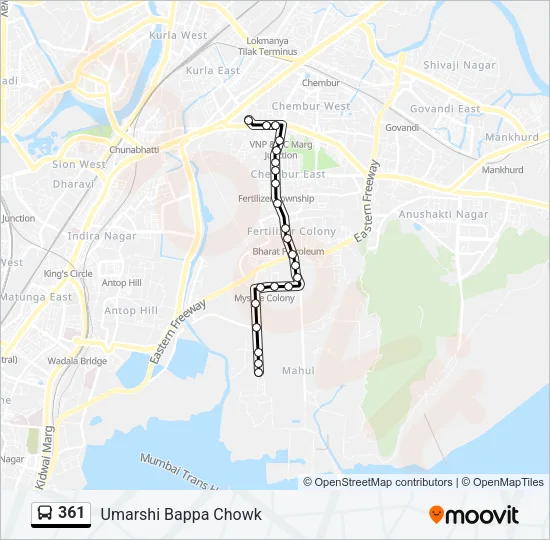 361 Bus Line Map