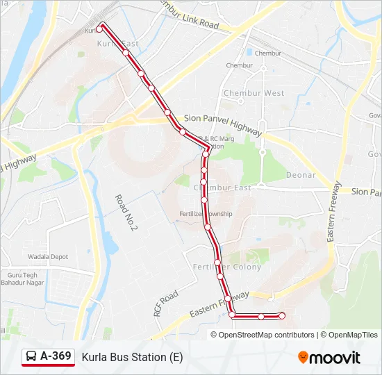 A-369 Bus Line Map