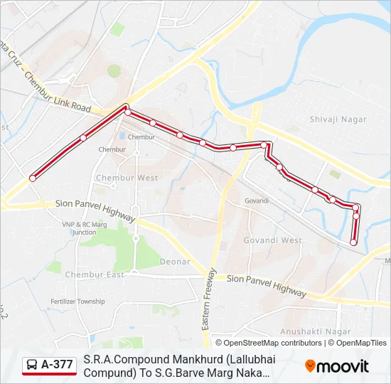 A-377 Bus Line Map