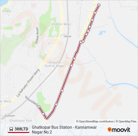 388LTD bus Line Map