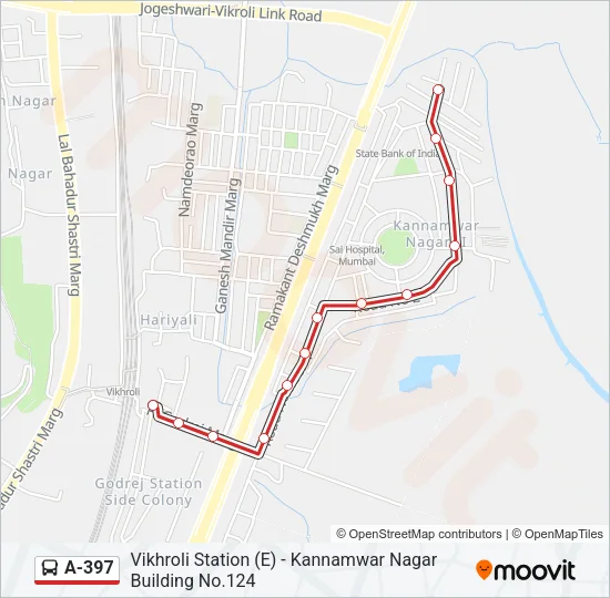 A-397 Bus Line Map