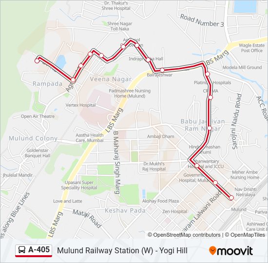 A-405 bus Line Map