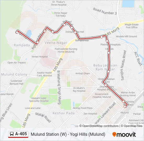 A-405 Bus Line Map