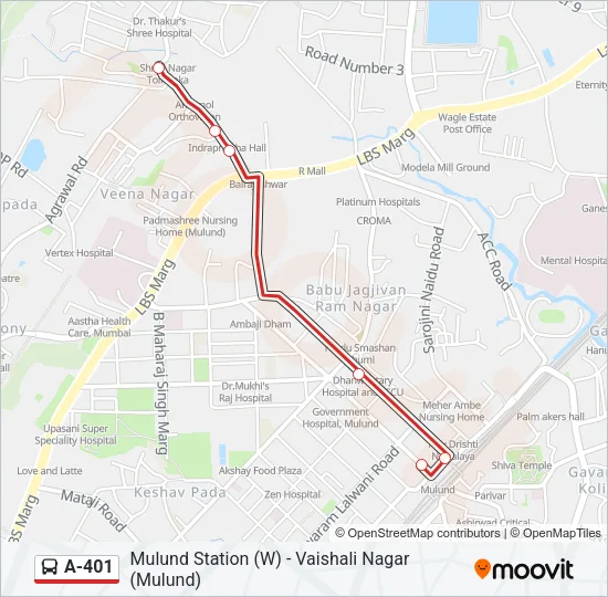 A-401 Bus Line Map