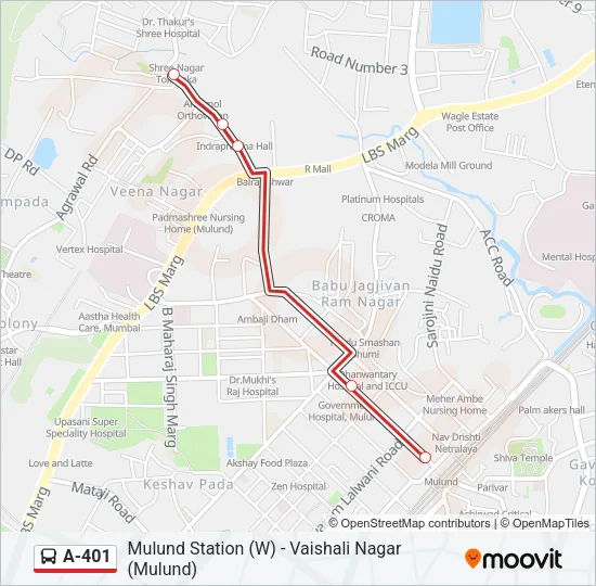 A-401 Bus Line Map