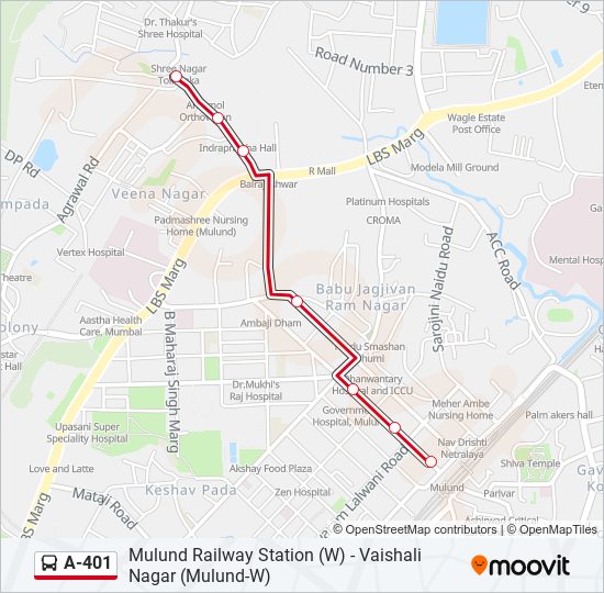 A-401 bus Line Map