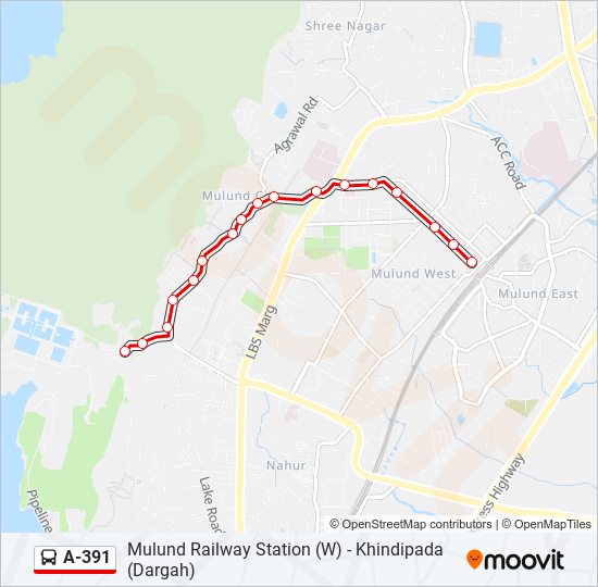 A-391 bus Line Map