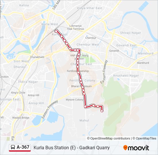 A-367 Bus Line Map