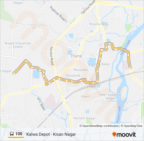 100 bus Line Map