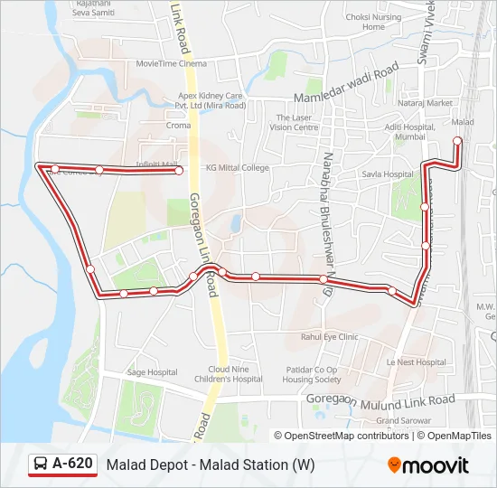 A-620 Bus Line Map