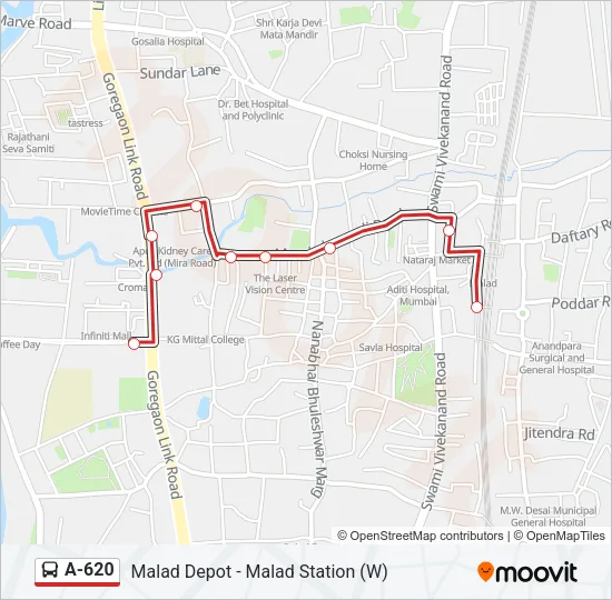 A-620 Bus Line Map