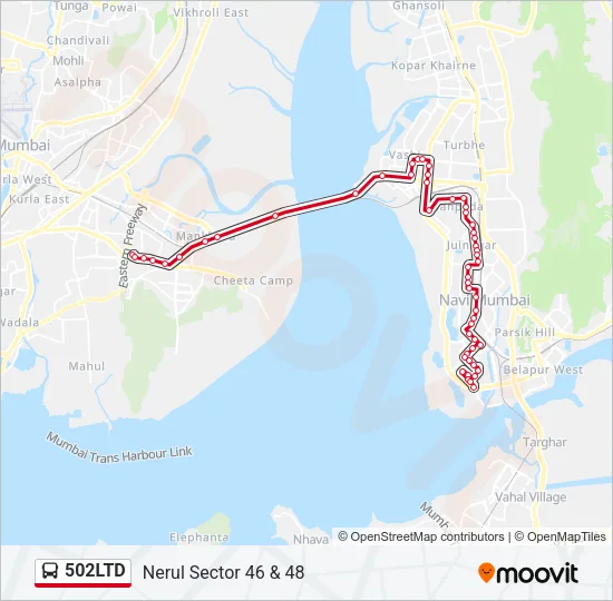 502LTD Bus Line Map