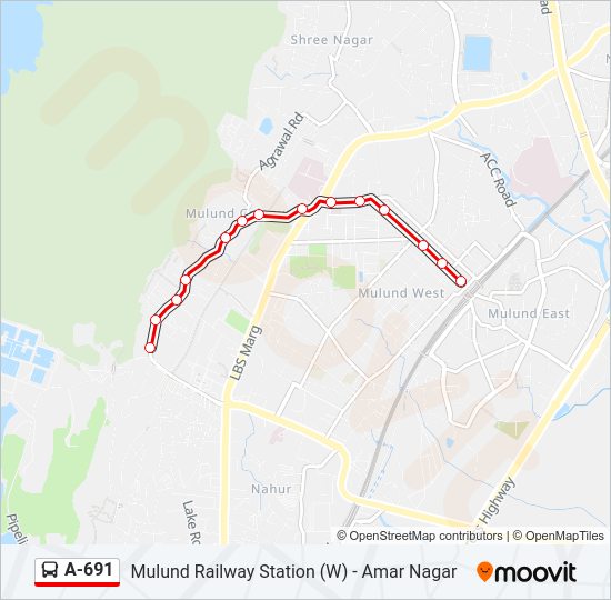 A-691 bus Line Map