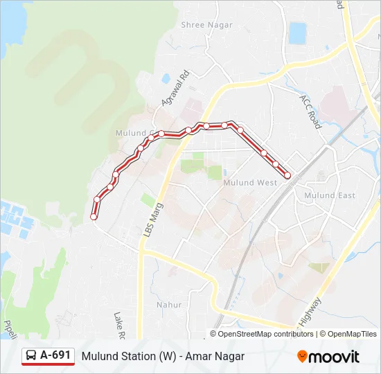 A-691 Bus Line Map
