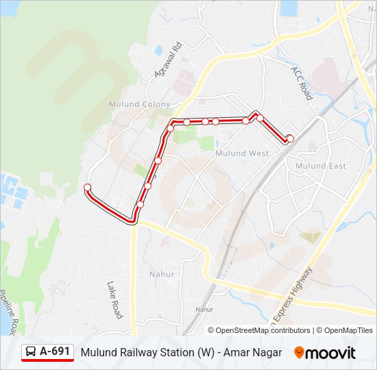 A-691 Bus Line Map