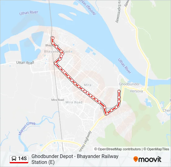 14S Bus Line Map