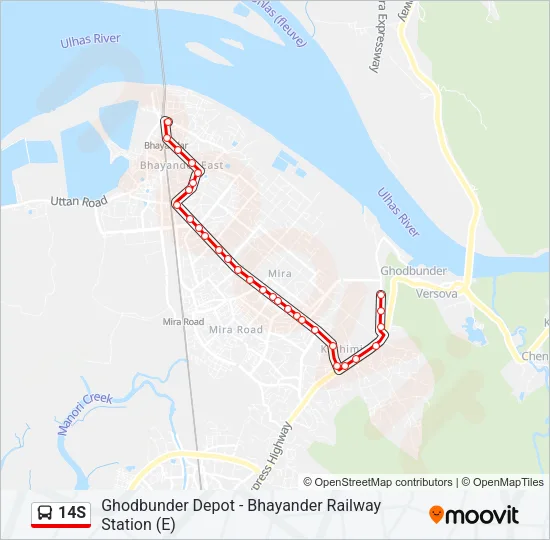 14S Bus Line Map