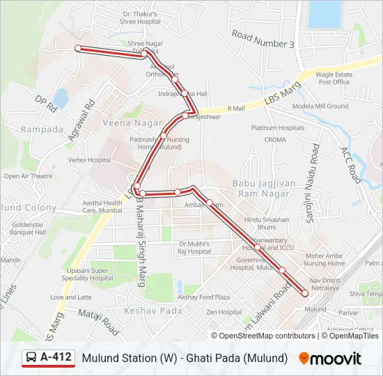 A-412 Bus Line Map