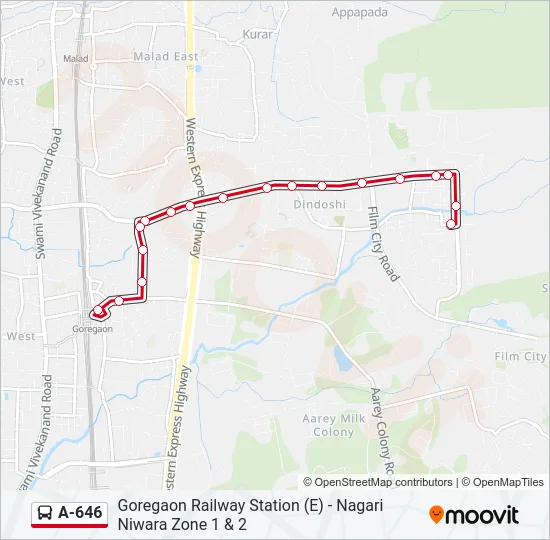 A-646 Bus Line Map