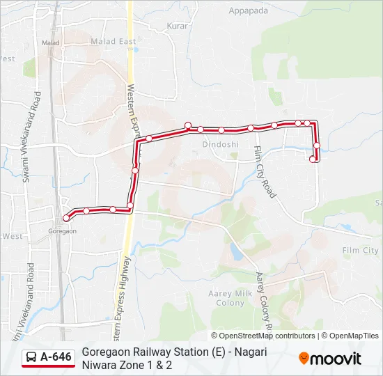 A-646 Bus Line Map