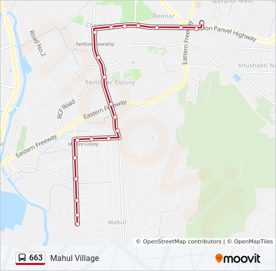 663 Bus Line Map