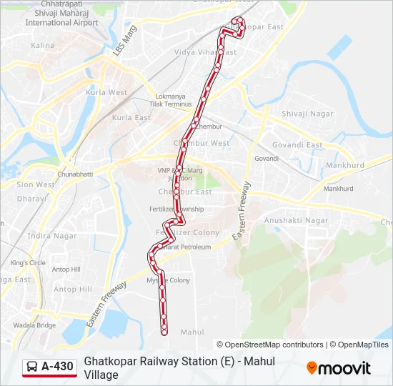 A-430 Bus Line Map