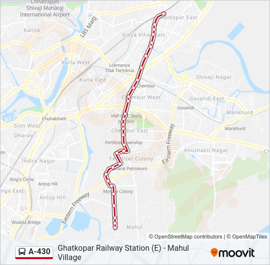 A-430 bus Line Map