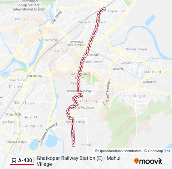 A-430 Bus Line Map