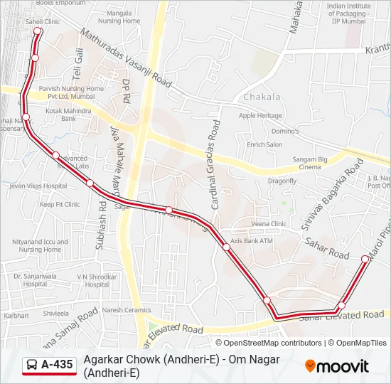 A-435 Bus Line Map