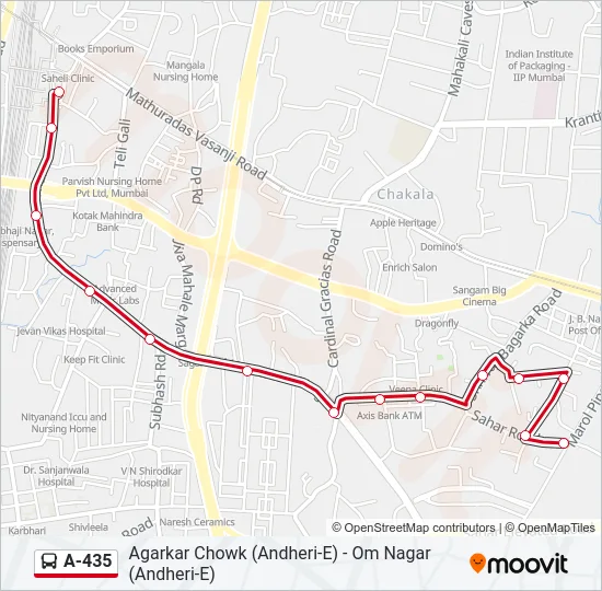 A-435 Bus Line Map