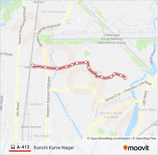 A-413 Bus Line Map