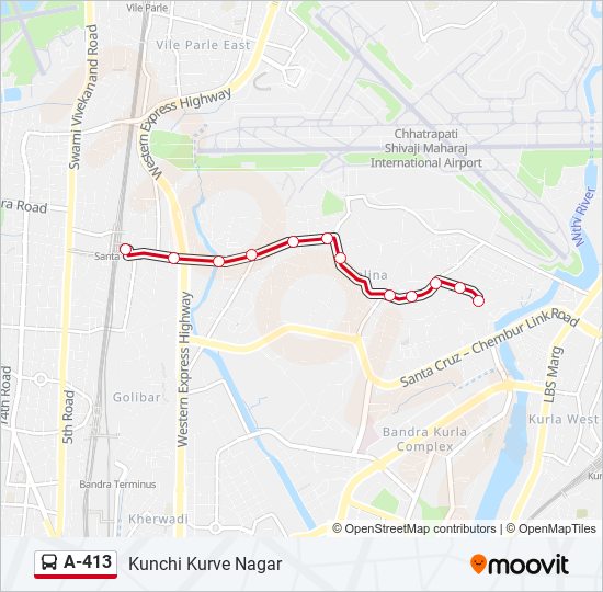 A-413 bus Line Map