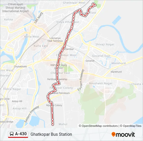 A-430 Bus Line Map
