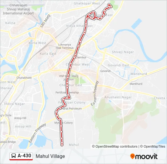 A-430 Bus Line Map