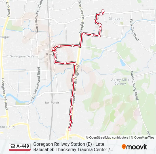 A-449 Bus Line Map