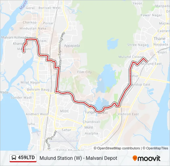 459LTD Bus Line Map