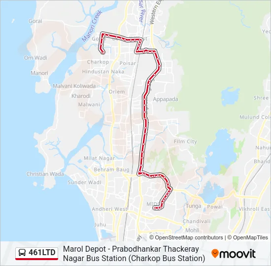 461LTD Bus Line Map