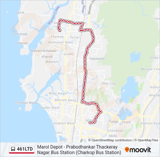 461LTD Bus Line Map