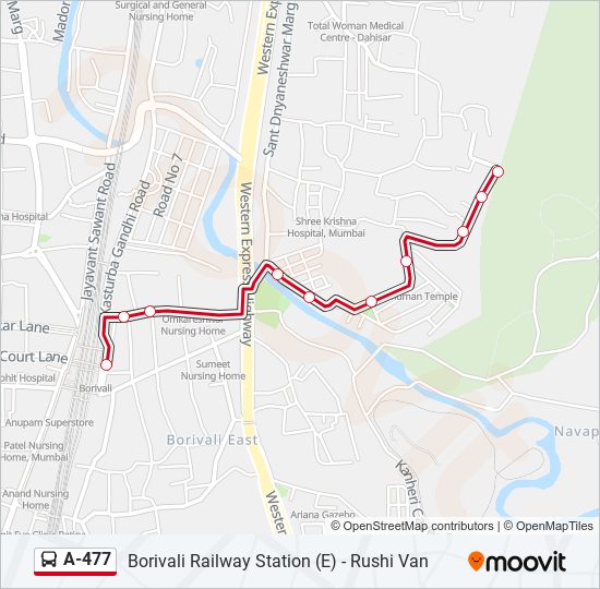 A-477 Bus Line Map