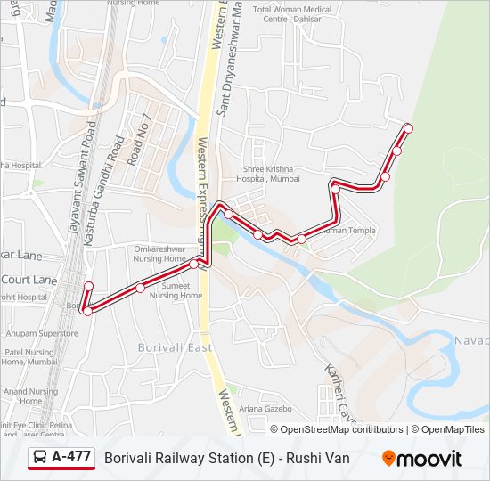 A-477 bus Line Map