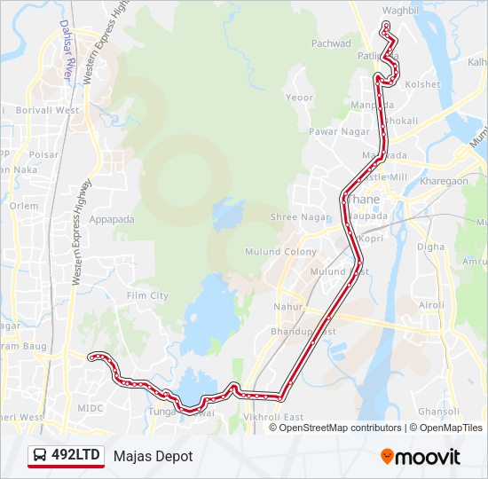 492LTD Bus Line Map