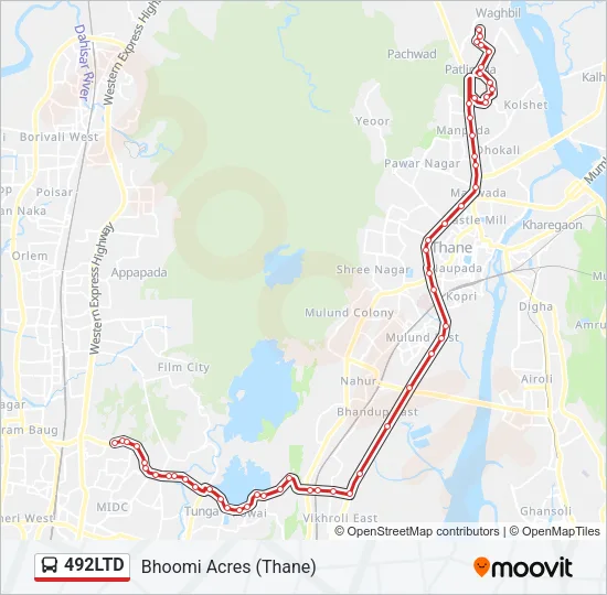 492LTD Bus Line Map