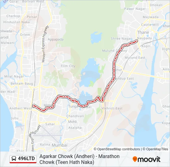 496LTD Bus Line Map
