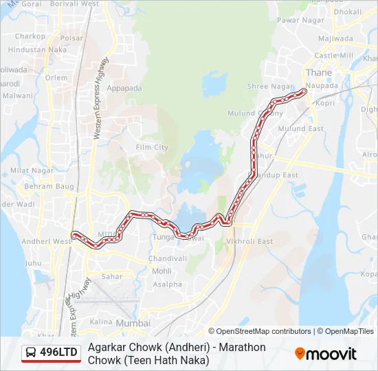 496LTD Bus Line Map