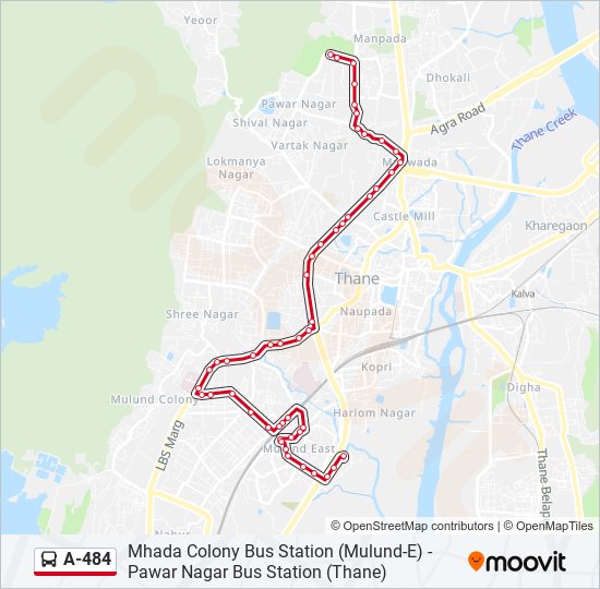 A-484 bus Line Map