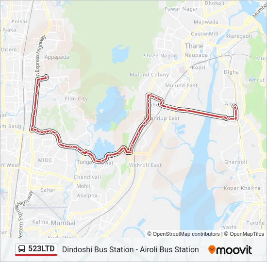 523LTD Bus Line Map