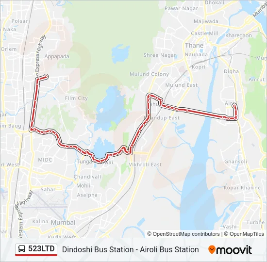 523LTD Bus Line Map