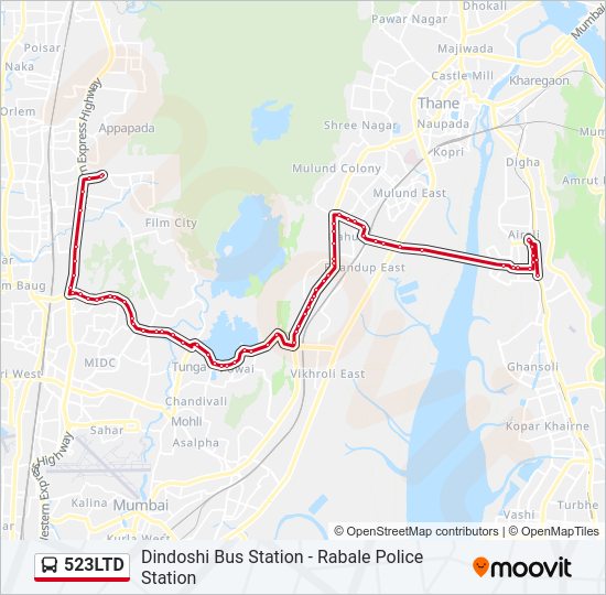 523LTD bus Line Map