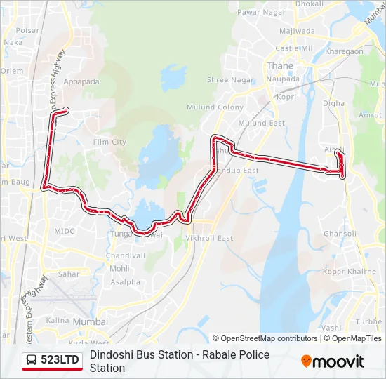 523LTD Bus Line Map