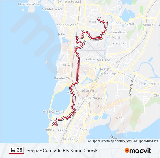 35 bus Line Map